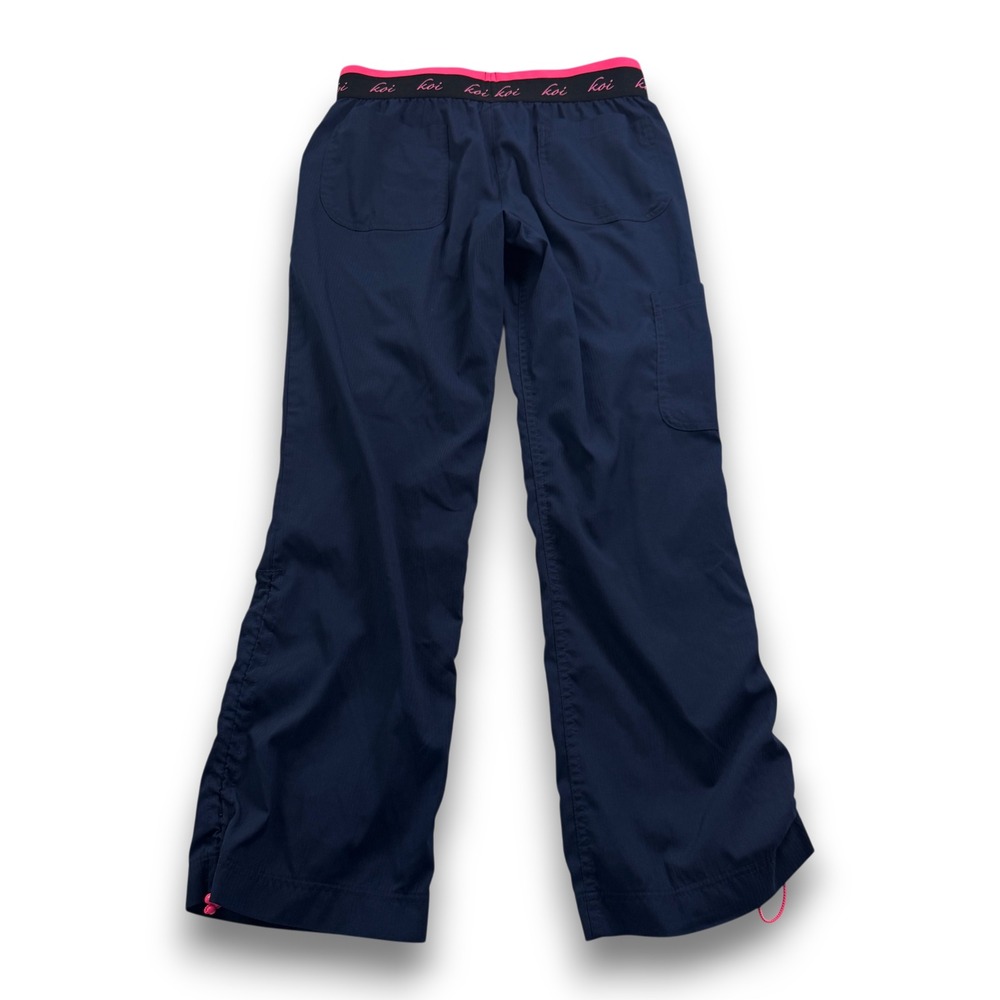 Koi Lite Peace Scrub Pants Navy Blue Pink Logo Waistband Slim Fit 720-P Small P
